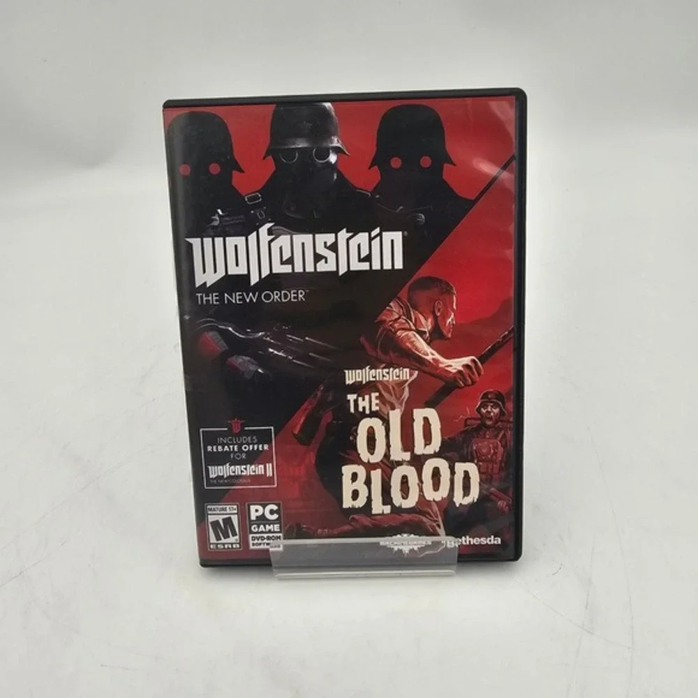 Wolfenstein The New Order and The Old‎ Blood PC Game Bethesda 4 Disc Set
